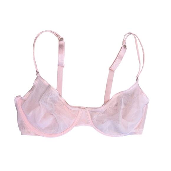COSABELLA Pink Sheer Mesh Underwire Bra Womens - Picture 1 of 12